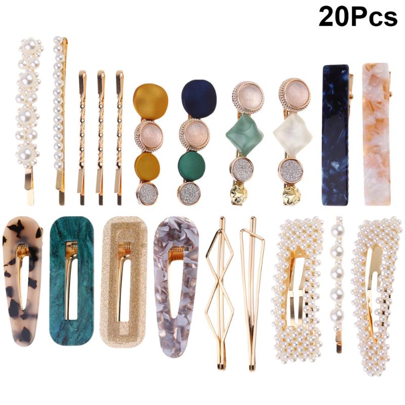 

20pcs Beads Hairpins Beautiful Decorative Side Clips Hairpins Headdress for Girl Woman