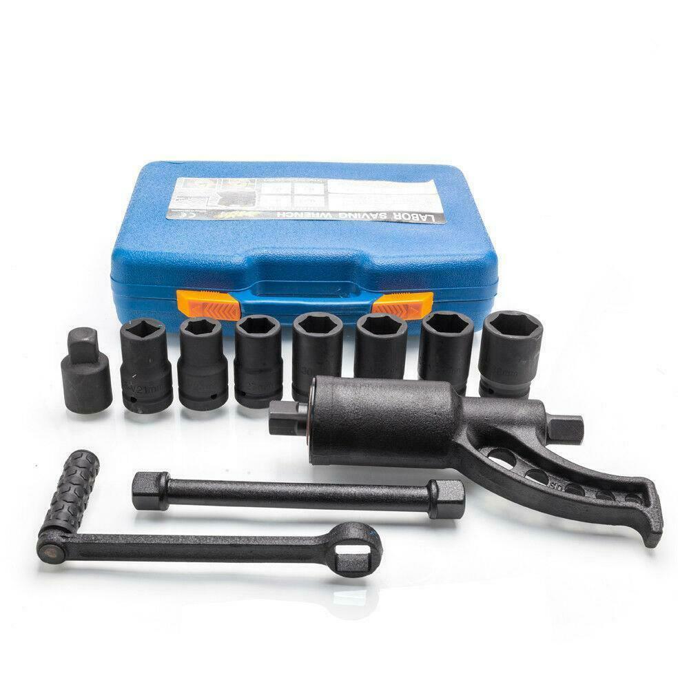 

Heavy Duty Torque Multiplier Set Wrench Lug Nut Lugnut Remover w/ 8 Sockets New