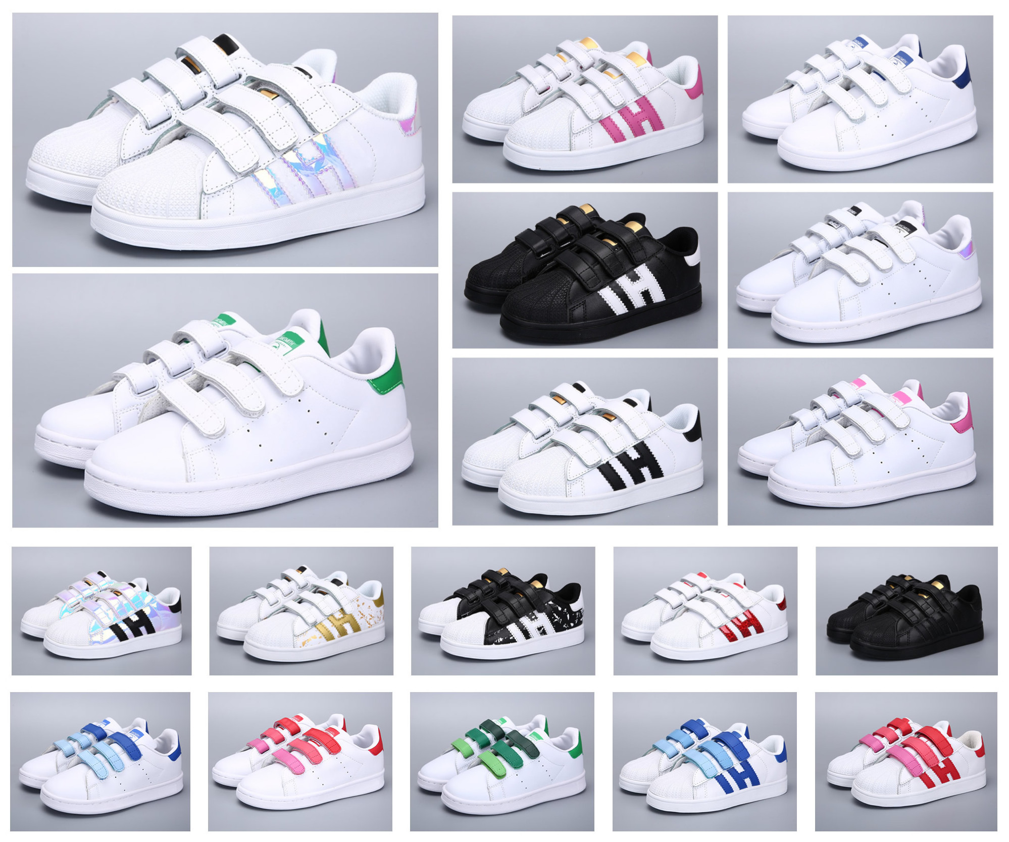 

Classic Youth Stan Smith Superstar Kids Girls Child Boys Baby Children Shoes Casual Sport Size 24-35