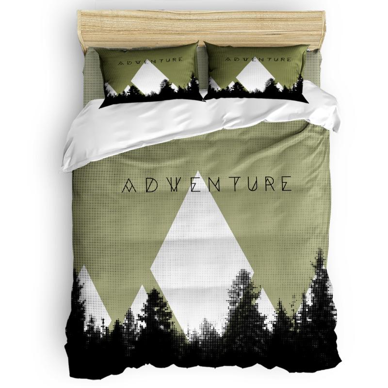 

Outdoor Forest George Washington's Birthday 4 Piece Bedding Sets St. Valentine's Day Quilt Bedding Set Machine Washable Polyest, As pic