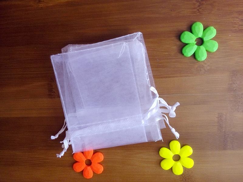 

11*16cm 30pcs Organza Bag white Drawstring bag jewelry packaging bags for /gift//candy small transparent pouch Yarn