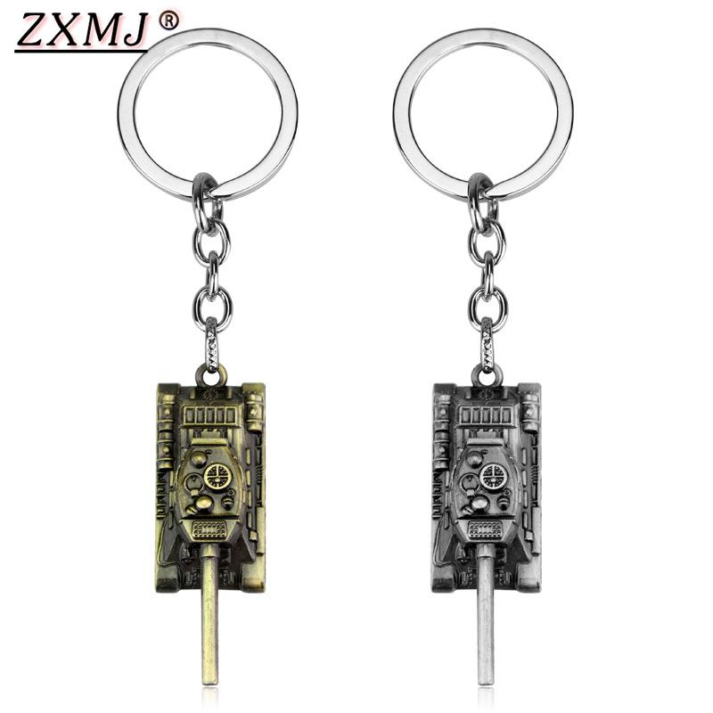 

ZXMJ World of Tanks Keychain Keyring Hot Game WOT 3D Metal Tank Chaveiro Car Key Holder Jewelry Pendant For Fans Gift