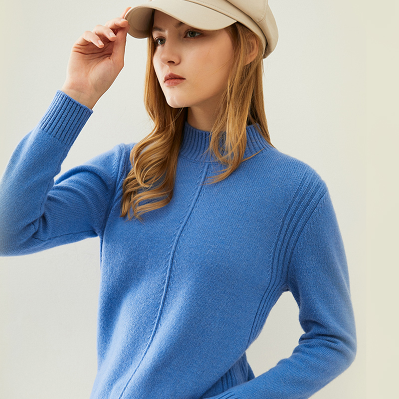 

2021 100% Merino Wool Knitted Jumpers Ladies O-neck Thick Warm Sweaters Women Winter New Fashion Long Sleeve Woolen Pullovers Q394, Black