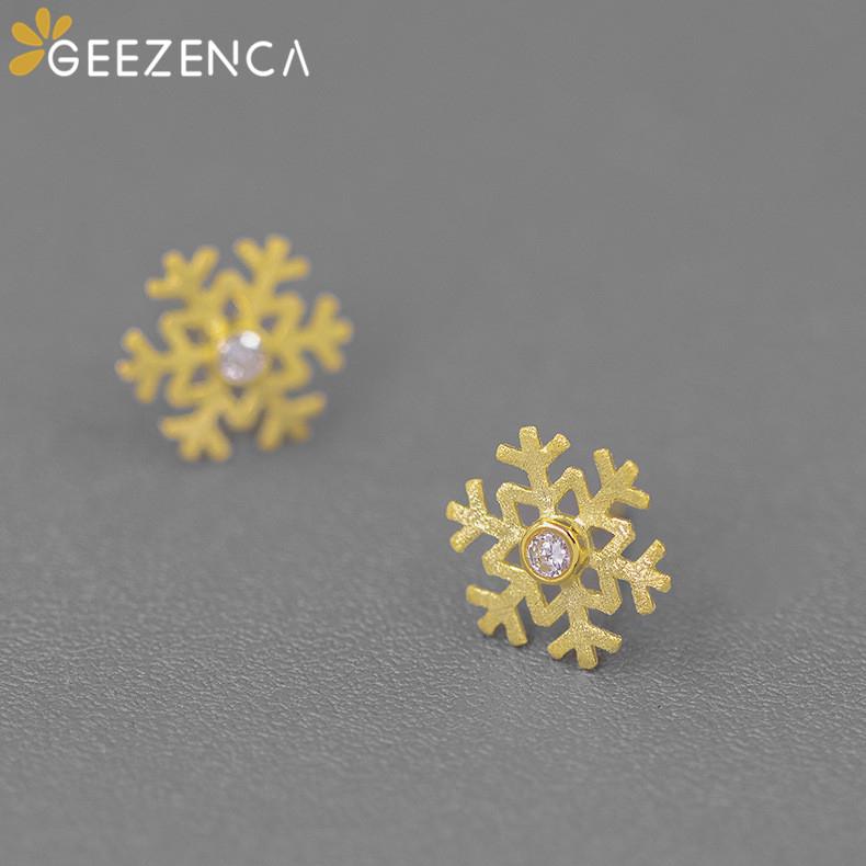 

Original Design 925 Sterling Silver Zircon Snowflake Stud Earrings For Women Simple Elegant Earrings 2021 Christmas Gift Party