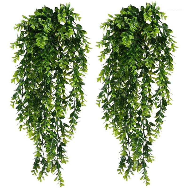 

2Pcs Artificial Trailing Plants Fake Hanging Plants Faux Foliage Greenery Plant for Garden Hanging Pot Basket Decor1, Green