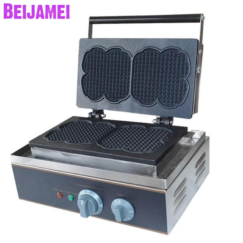 

BEIJAMEI Stainless Steel Electric Commercial Lolly Muffin Baking Waffle Maker High Quality Crisp Machine