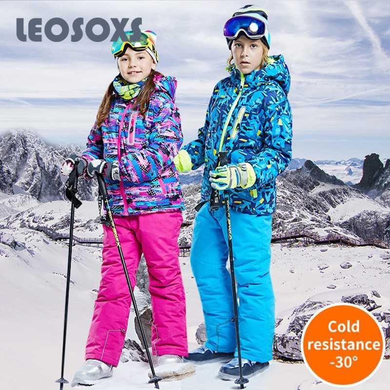 

Children's Ski Suit Girl Boy Windproof Warm Waterproof Winter Snow Sports Snowboard Suit Children's Ski Pants Alpine1, 30 blue