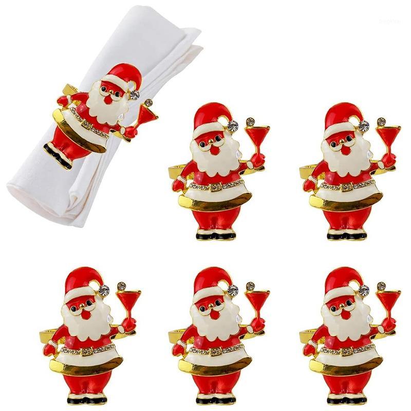 

6PCS Christmas Napkin Ring, Santa Napkin Buckle for Wedding Birthday and Dinner (Santa)1