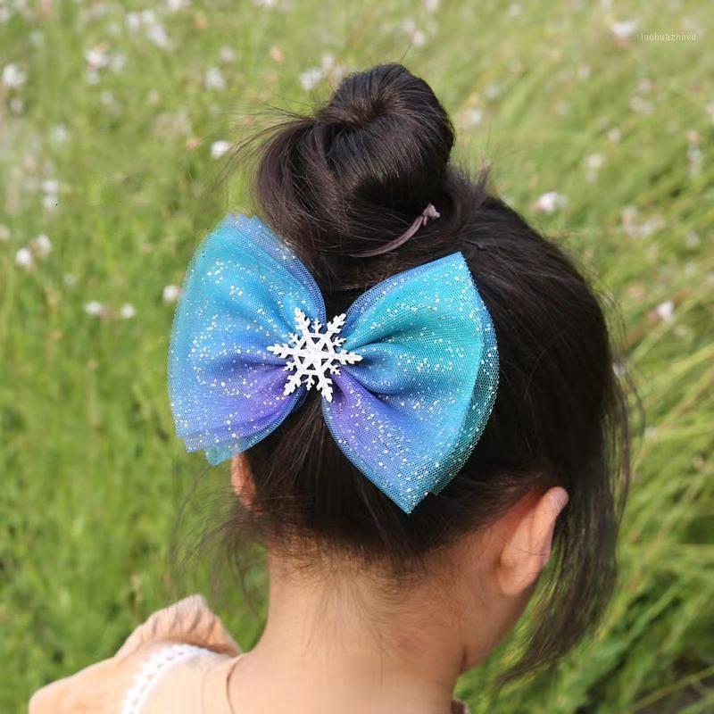 

Cute Children Starry Snowflake Bow Gum For Hair Sequined Hairpins Rubber Band Kids Dance Party Christmas Accessories1, Water drop