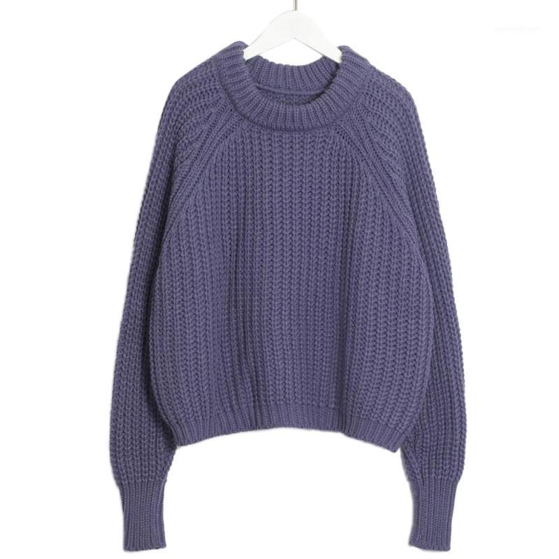 

Knitted Chunky Oversized Sweater Women Loose Solid Thick O-Neck Pullover Jumpers Stylish Tops for Female Autumn Winter1, Gray
