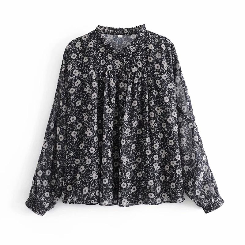 

Women Summer Vintage Blouses and Shirts Tops 2020 Long Sleeve O-Neck Chiffon Loose Plus Size Female Fashion Street Top Blusas