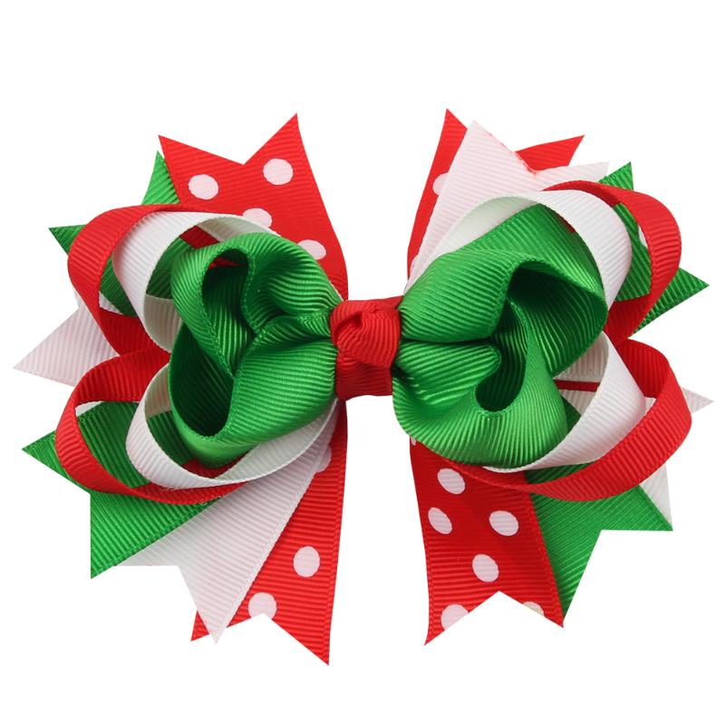 

1PCS 13Colors Christmas Ornaments Bowknot Hairpin Headdress Hairpin Christmas snowflake Bow Hair Clip Girls Hair Accessories D48