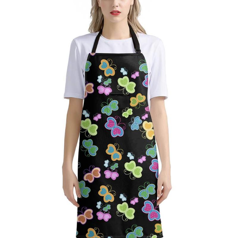 

Print Floral Flower Nail Polish Theme Print Kitchen Aprons Unisex Dinner Party Cooking Bib Funny Pinafore Cleaning Apron
