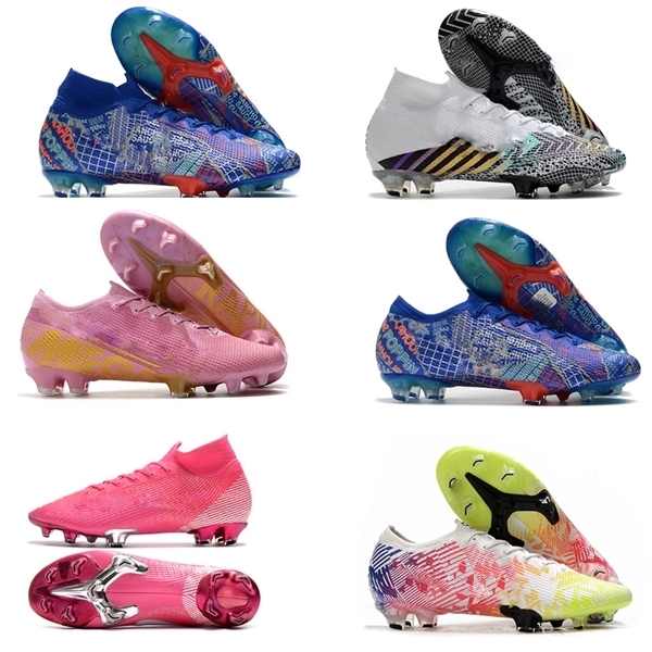 

New Mercurial Elite FG Neymar Ronaldo Mens FG Soccer Cleats Cheapest Soccer Shoes Mens Football Boots Black White Botines Futbol, Color10#