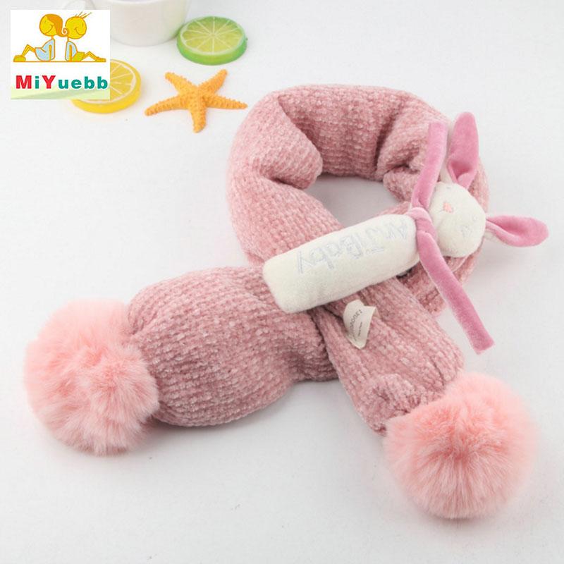 

High quality Winter baby child Winter boys girls wool ears scarf Outdoor warm Fashion ball MZ35