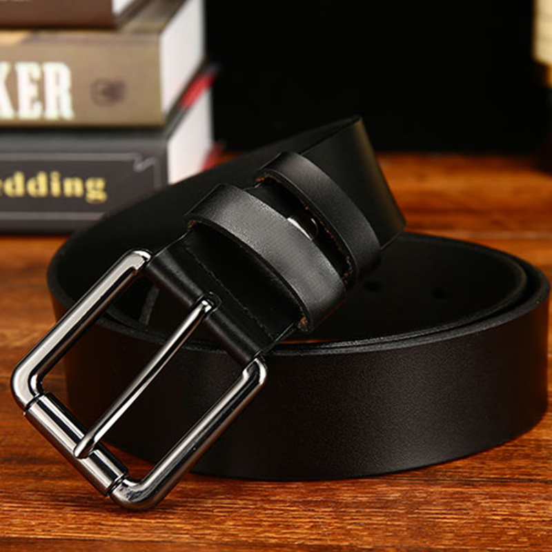 

2021 New Designers Belt for Men Luxury Cowhide Genuine Leather Metal Pin Buckle Strap Belts High Quality Oybf, Black