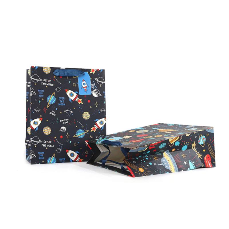 

12 Pcs Gift Packing Bags Kraft Paper Printing Candy Storage Bag Treat Bag for Festival