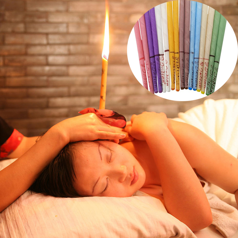

8 Colors Therapy Ear Candle Aromatherapy Bee Wax Auricular Therapy Ear Candle Coning Tapered Ear Care Candle Sticks