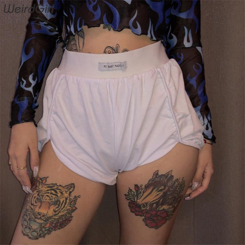 

Weirdgirl women shorts casual fashion high waist elastic skinny solid white summer mini stretched trousers slim lady summer new, Black