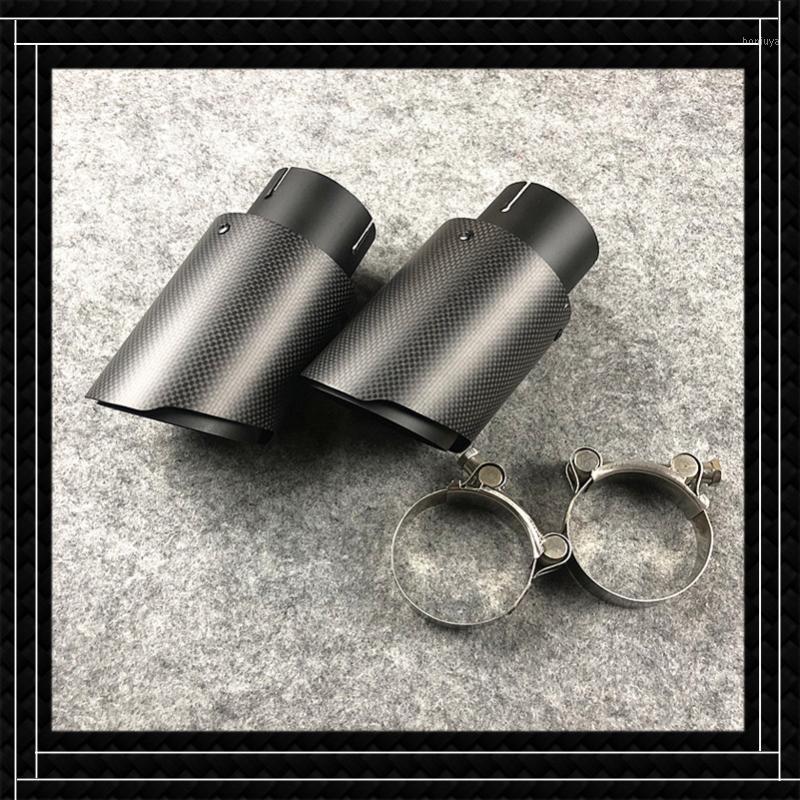 

A piece Car Universal Exhaust Pipe Burnt Matte black Carbon Fiber/Stainless Steel Exhaust Tips Fit for all cars1
