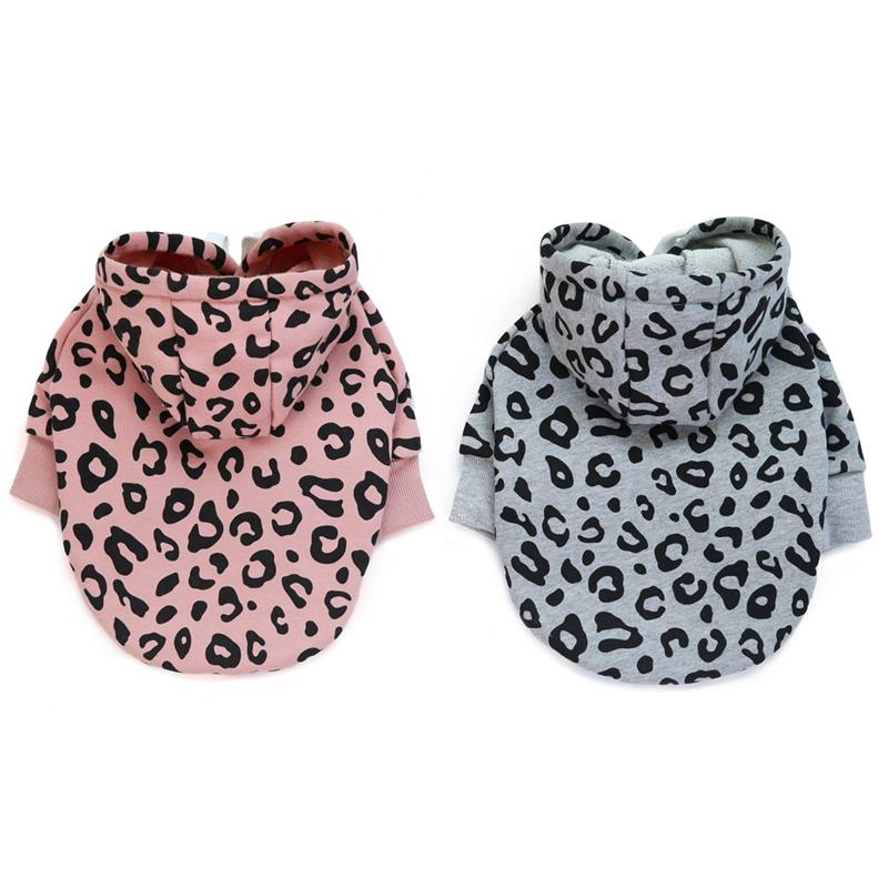 

Thicken Pet Dog Clothes Winter Warm Dog Pet Clothing Hoodies Puppy Leopard Pattern Fleece Coat Jacket for Small Medium Dogs #, Black