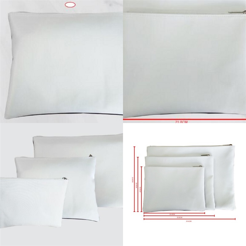 

New Arrival Canvas Bag Originality 3 Size Source Material Makeup Cosmetic Bags Sublimation Blank Wallet Women Girl 8 5yt M2