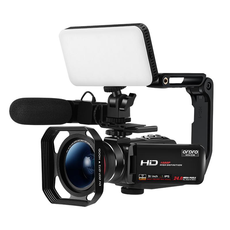 

Video Camera Camcorder WiFi Night Vision Ordro Z20 HD 16X Digital Zoom YouTube Vlog Blogger Shooting Filmadora with LED Light, As picture