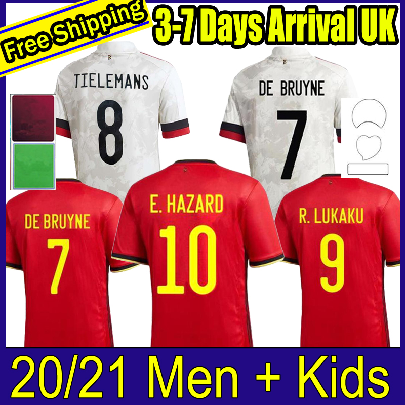 

2020 Belgium Home away LUKAKU HAZARD KOMPANY DE BRUYNE MERTENS Soccer Jersey 2021 Adult man and kids kit sports football shirt