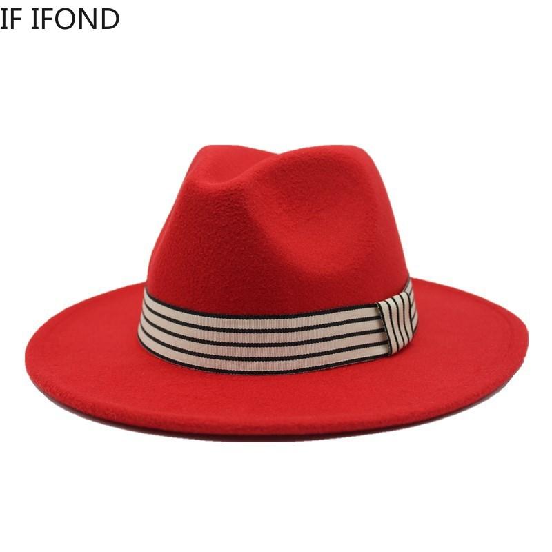 2020 Autumn Winter Fedoras Women's Felt Hat Adult Jazz Panama Hat Outdoor Top Travel hats
