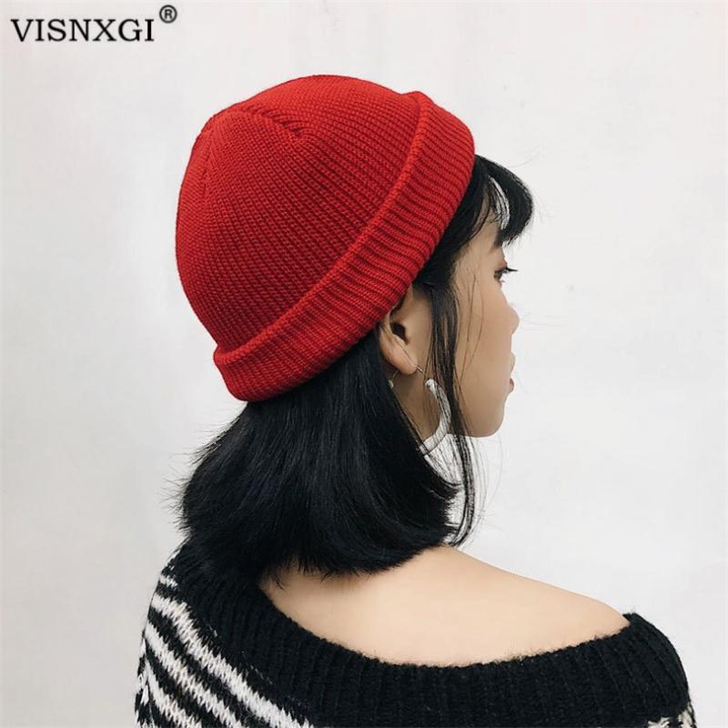 

VISNXGI Unisex Spring Winter Knitted Cap Men Fashion Solid Color Women Hip Hop Beanie Autumn Warmer Hats Multicolor Skullies