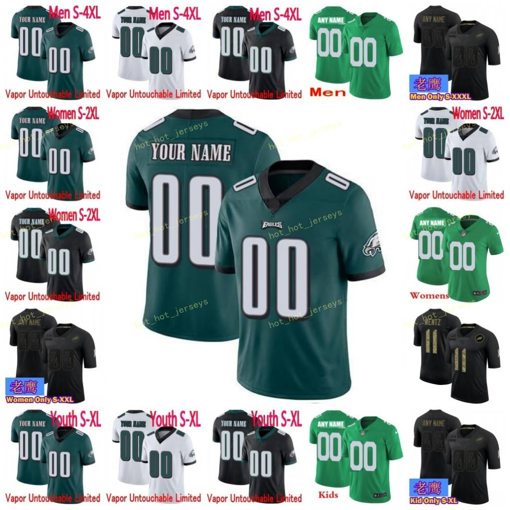 

Custom Football Jersey Miles Sanders Carson Wentz Reggie White Brian Dawkins Zach Ertz Randall Cunningham Philadelphla EagIes Men Women Kids, Black;red