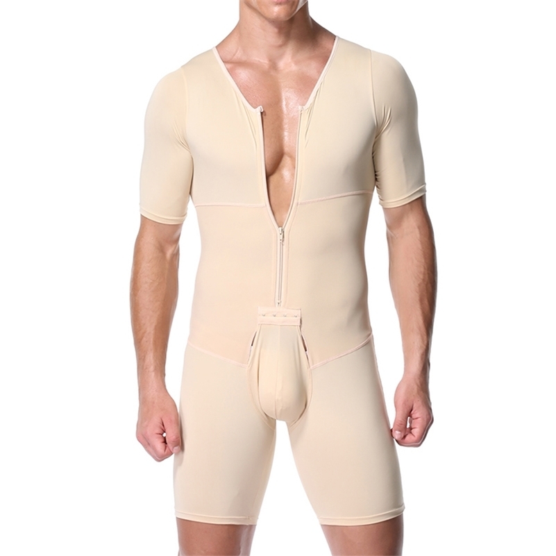 Shapers Sexy Mens Body Shaping Control Slim Corset Shapeware Bodysuit Body Shaper Body PantsWaist Cincher Belly Control Slimming LJ201209