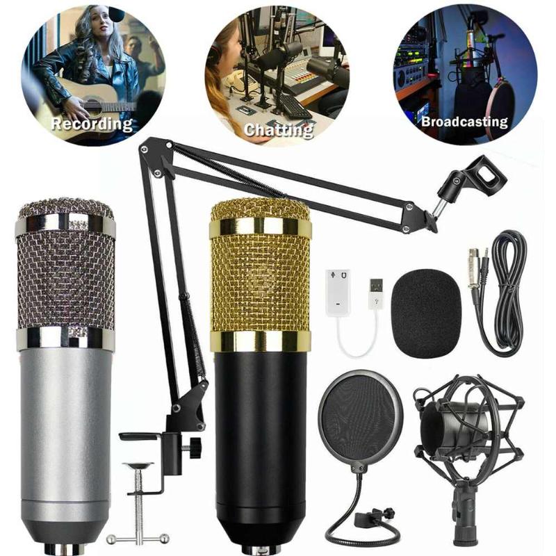 

BM 800 Karaoke Condenser Microphone Bundle Professional Cardioid Studio BM800 Microfone Sound Recording broadcasting Singing Mic