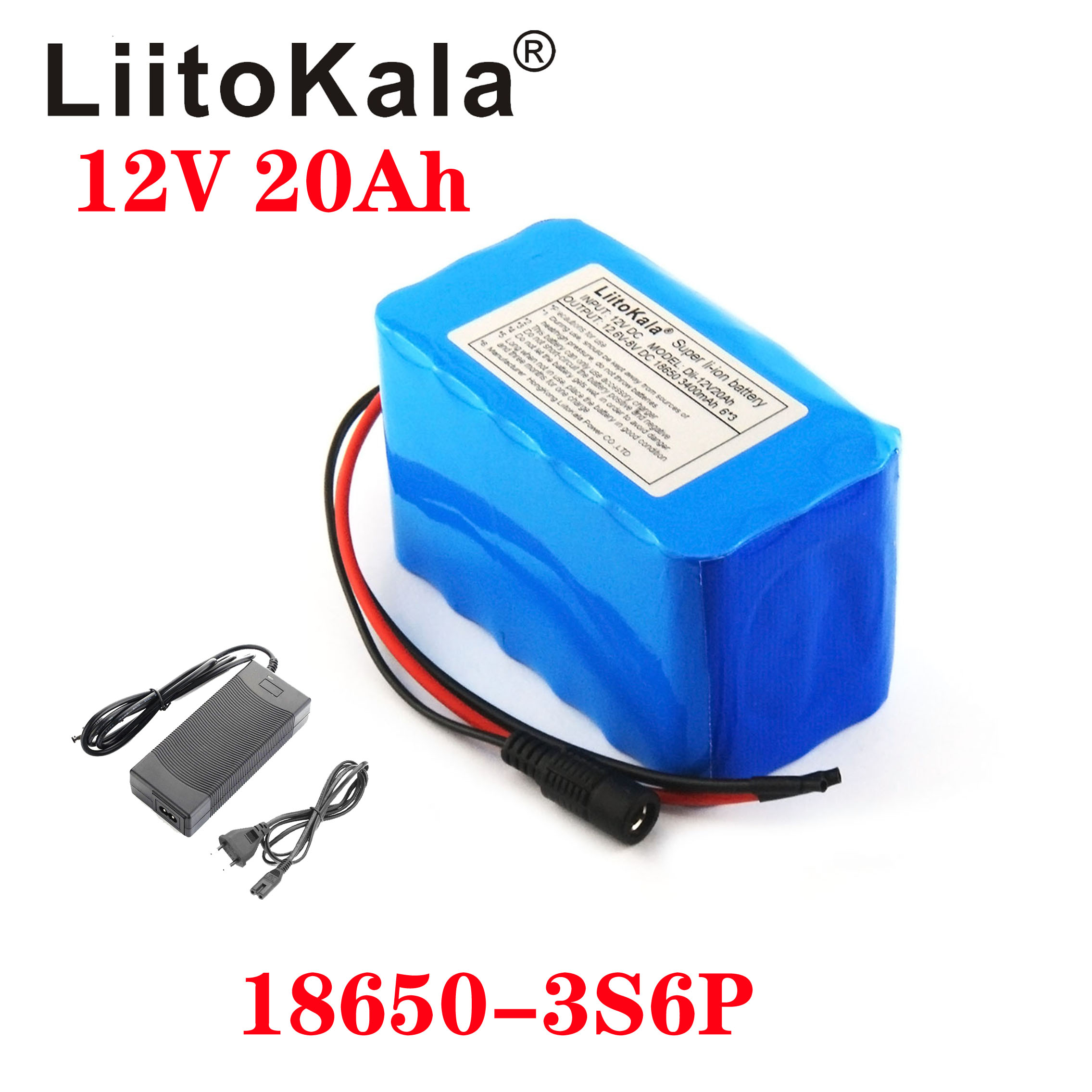 

LiitoKala 12v 20Ah lithium battery 20ah high current large capacity 20000mAh xenon lamp motor mobile backup battery