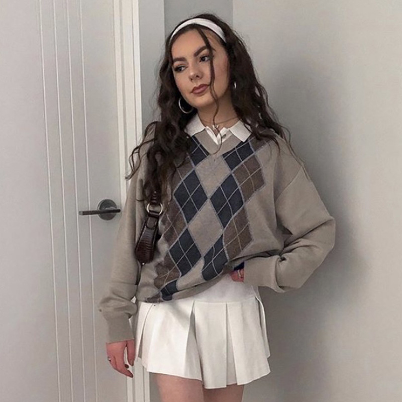 Automne hiver chaud pull nouveau Lingerprint ample et mince à manches longues pull en laine Blouse femmes pull