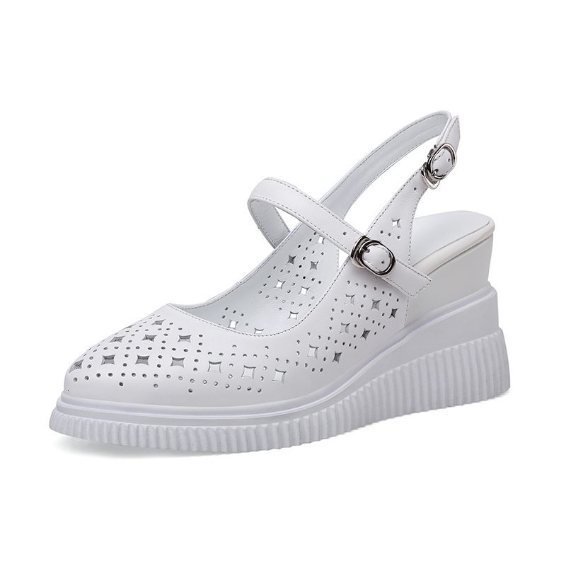 

2021 New Genuine Women's Sandals Slingshot Buckles Shoes IL3F, Silver.