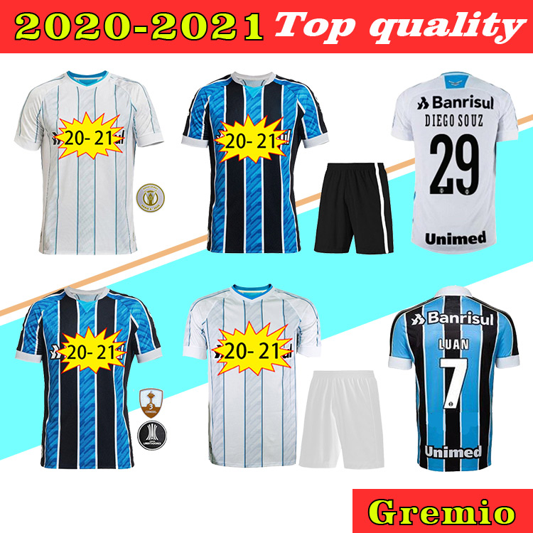 

20 21 Gremio home away soccer jersey Guild GIULIANO 2020 2021 RAMIRO Geromel LUAN MAICON Fernandinho away football shirt men+kids kit, Black;yellow