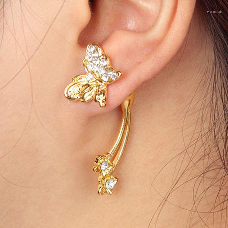 

Korean Fashion Rhinestone Butterfly Star Heart Gold Color Piercing Stud Earring For Women Charm Small Earrings Jewelry 1pcs1