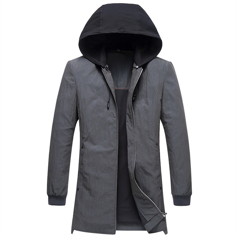 

2021 Men Mark Clothes Cautious Mens Long Blunt with Hood Jacket Men's Fearless NY80, Black