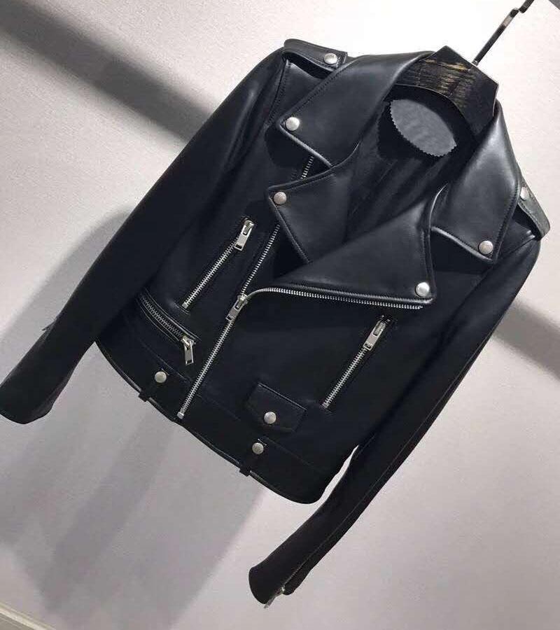 

Imported Sheepskin Women Spring Autumn Coat Genuine Leather Jacket 2020 Turn-Down Collar Clothing New Fashion Solid Color- FN009