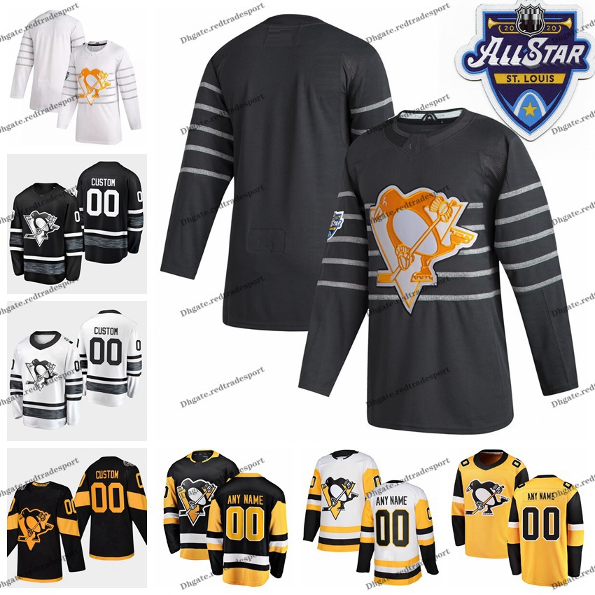 

Customize 2020 All Star 58 Kris Letang 35 Tristan Jarry Lafferty Jake Guentzel Pittsburgh Penguins Hockey Jersey Crosby Malkin Rust Sheary, White