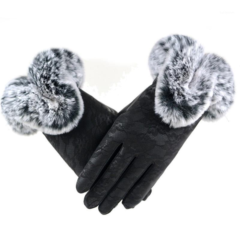 

winter gloves Velvet Lace fashion Warm Using Phone for Cycling Running Ski outdoor Woman gloves1