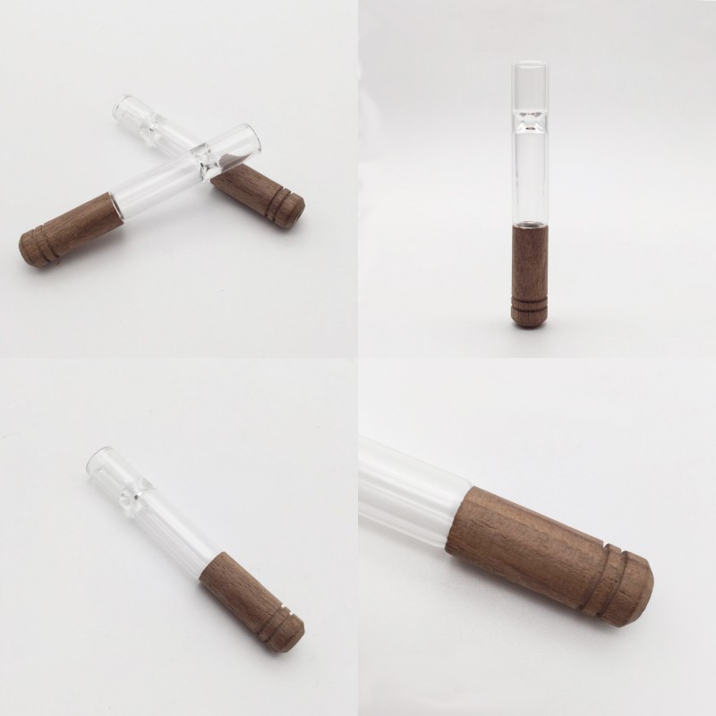 

84mm Portable Hookah Clear Glass Wood Cigarette Holder Smoking Accessories Adult Fashion Pipe Hot Sale High Quality 10 5mla G2