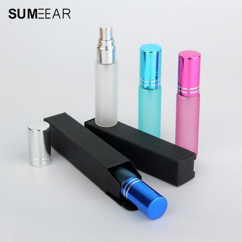 

20 pieces 10ml Spray Perfume Bottle package Frosted color Glass Atomizer Refillable Color full Aluminum cap1