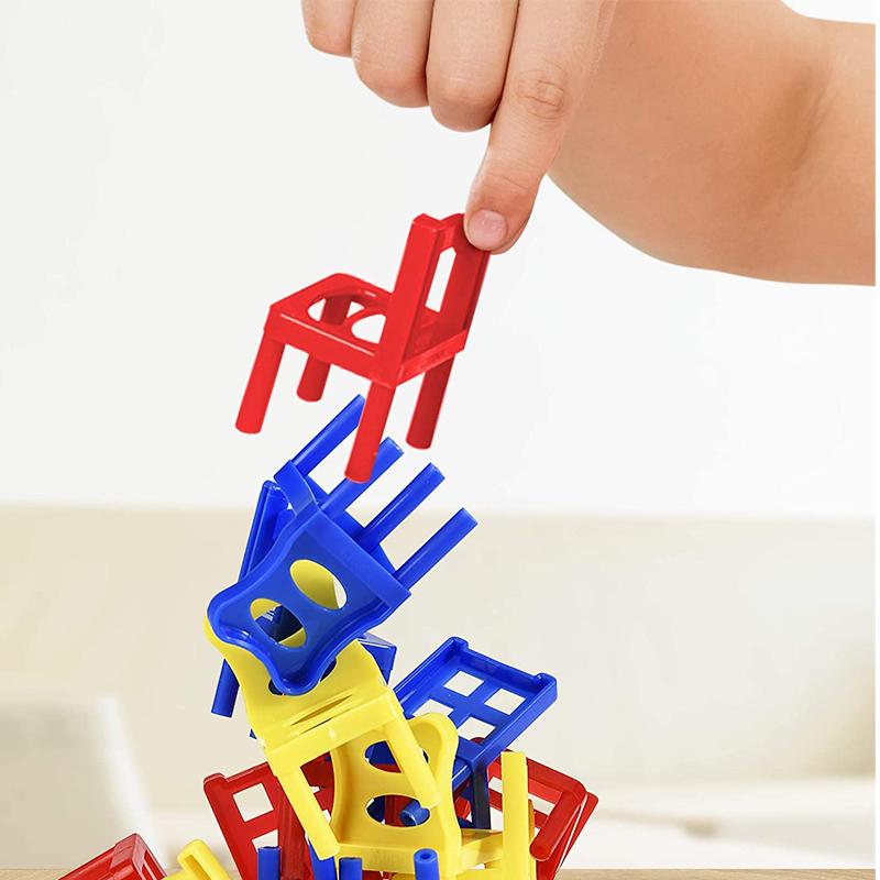

Free Ship One Set 18 Mini Balancing Stacking Chairs Game Toy New Family Table Board Game Night Games for Children Kids Learning