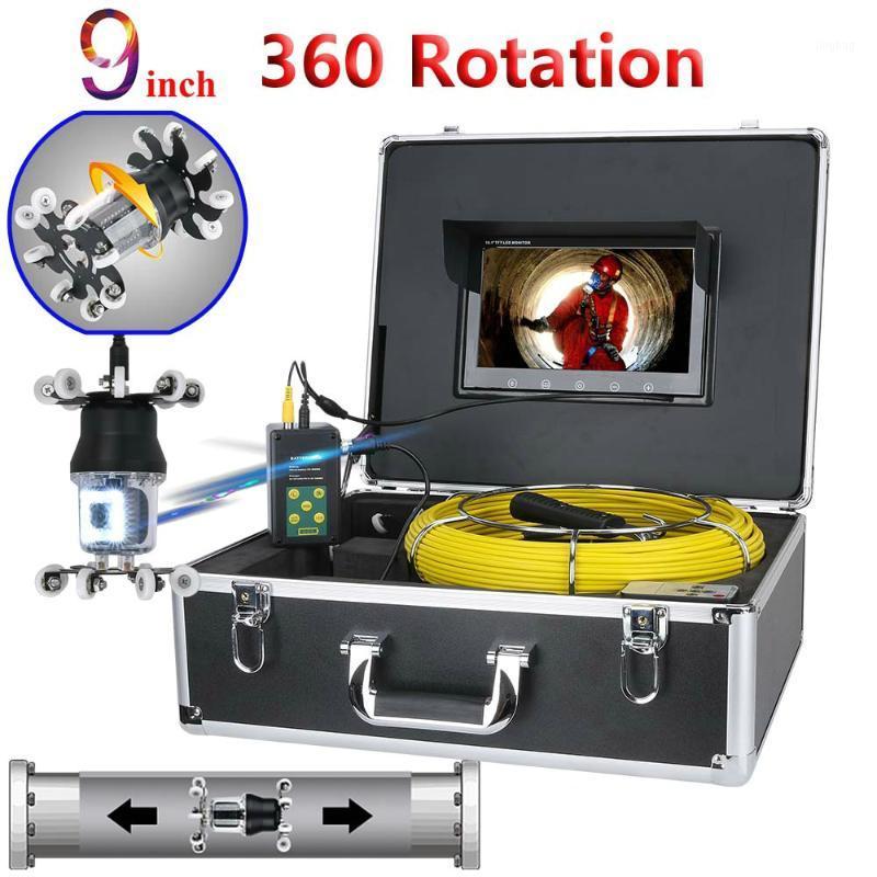 

9'Touch Screen 360 Rotation Pipe Inspection Video Camera Drain Sewer Pipeline Industrial Endoscope Hard Cable IR White LED1
