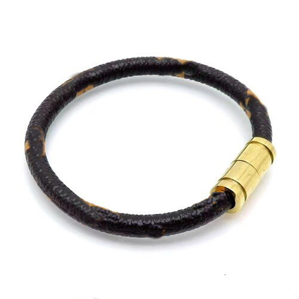 

Couple Bracelet Titanium Steel Bracelets Men and Women Bracelet Titanium Steel Plating Bracelet Checkerboard Tide Brand Leather Gift