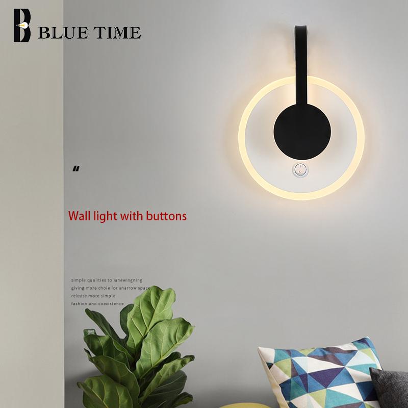 

12W Bedside lights Modern Led Wall Light for Bedroom Living Room Wall Lamps with Buttons Indoor Lighting Stair Aisle Lights