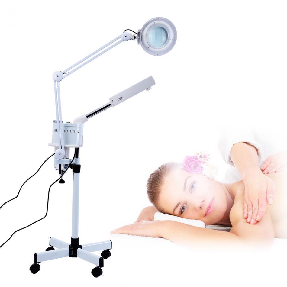 

3 in 1 UV Ozone Face Steamer Cold Light LED 5X Magnifier Floor Lamp Facial Body Tattoo Makeup Lamp Beauty Spa Salon Tool