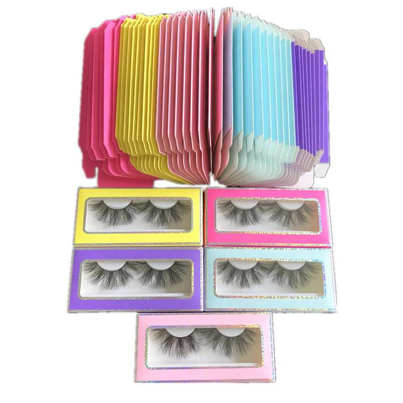 

Blue special window Lash Boxes Packaging Wholesale 5D mink lash Paper Box Various Color Empty Eyelashes Boxes Vendor makeup